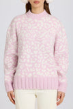 Jacquard Knit Oversized Jumper in Pink