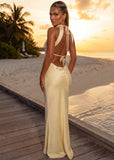 Euphoria Satin Maxi Dress Yellow
