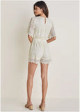 Lace Romper Cream