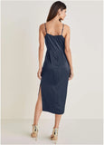 Cowl Neck Slip Dress Navy
