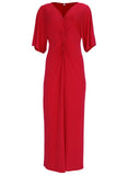 Twist Front Maxi Dress Red