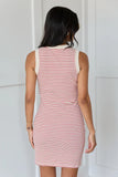 Audrey Red Striped Ribbed Knit Mini Dress