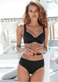 Scalloped Mid Rise Bottom Diamond Black