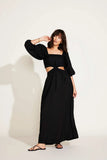 Cierra Cut Out Dress Black EcoLinen