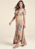 Wrap Maxi Dress Orange Multi