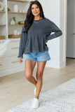 Smokey Grey Tiered Long Sleeve Top