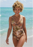 Paros Underwire Tankini Top Leopard Lillies Small