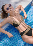 Underwire Triangle Top Black Sahara