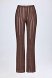 Mid Rise Flared Trousers in Bronze