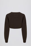 Ribbed Knit Cropped Shrug in Pecan