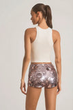 Sequin Embellished Mini Shorts in Silver