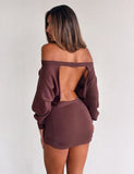 JANINE MINI DRESS CHOCOLATE