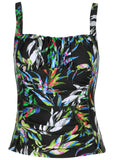 Sydney Ruched Tankini Top Striped Leaves