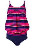 Blouson Tankini Top Set Sunburst Stripe