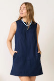 High Neck Shift Mini Dress