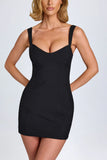 Sweetheart Neck Micro Mini Dress in Black