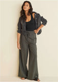Linen Wide Leg Pant Olive