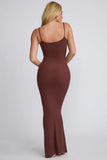 Modal Scoop Neck Maxi Dress in Chocolate