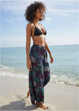 Palazzo Cover Up Pant Tropical Leaves