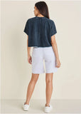 Brooke Denim Bermuda Shorts White