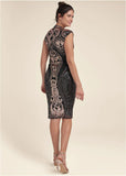 Sequin Midi Dress Black Multi
