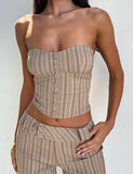 KITTIE STRAPLESS CORSET TAUPE STRIPE