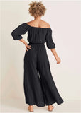 Off The Shoulder Jumpsuit Jet Black