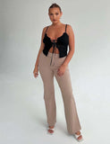 KITTIE HIGH RISE PANT BEIGE TAN
