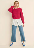 Slub Crew Sweater Red