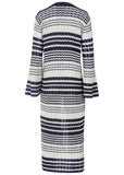 Stripe Duster Navy Multi