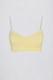 Soft Active Sweetheart Neck Contrast Sports Bra in Lemon