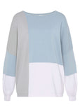 Colorblock Sweater White Blue