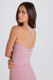 Crossback Longline Tank Top in Mauve