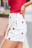 My Favorite Strawberry Embroidered Skort