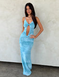 GARNET MAXI DRESS TEAL BUTTERFLY PAISLEY