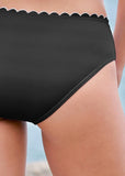 Scalloped Mid Rise Bottom Diamond Black
