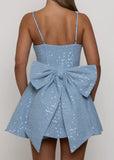 Love Letters Bow Mini Dress Blue