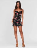 ANDEE MINI DRESS BLACK FLORAL BLACKROSE