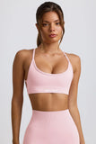 Super Sculpt Seamless Backless Sports Bra in Powder Pink