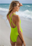 High Leg One Piece Lime
