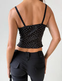 BAILEE CAMI TOP BLACK POLKA