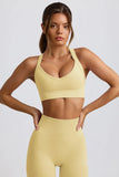 Super Sculpt Seamless Crossback Sports Bra in Butter