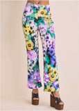 Satin Flare Pant Monets Garden