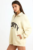 Quarter Zip Sweatshirt in Bone