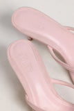Heeled Thong Sandals in Pink