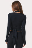 Soft Jersey Wrap Top in Black