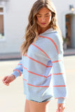 Sunday Stripe Club Blue And Orange Quarter Zip