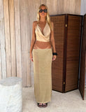 CYRENE TIE MAXI SKIRT GOLD