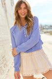 Casey Periwinkle Henley Pullover