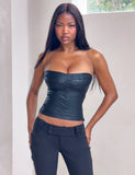 NIYA METALLIC BANDAGE TOP BLACK